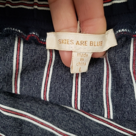 Skies are Blue Asymmetrical Striped Stretchy Skirt Size Large - Picture 6 of 7